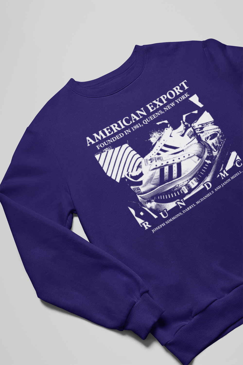 RUN DMC EXPORT - Old School Hip Hop Sweatshirt - Black/Purple/Yellow/Navy - One Stop Hip Hop UK
