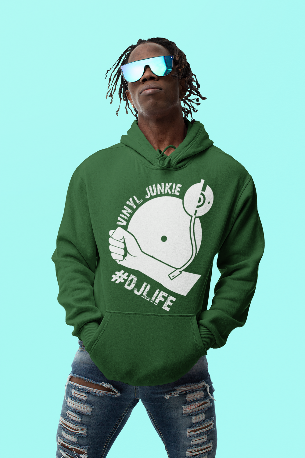 Vinyl Junkie - Urban Streetwear 5 Colors - Long Sleeve Shirt FREE SHIPPING - Online Store - One Stop Hip Hop UK