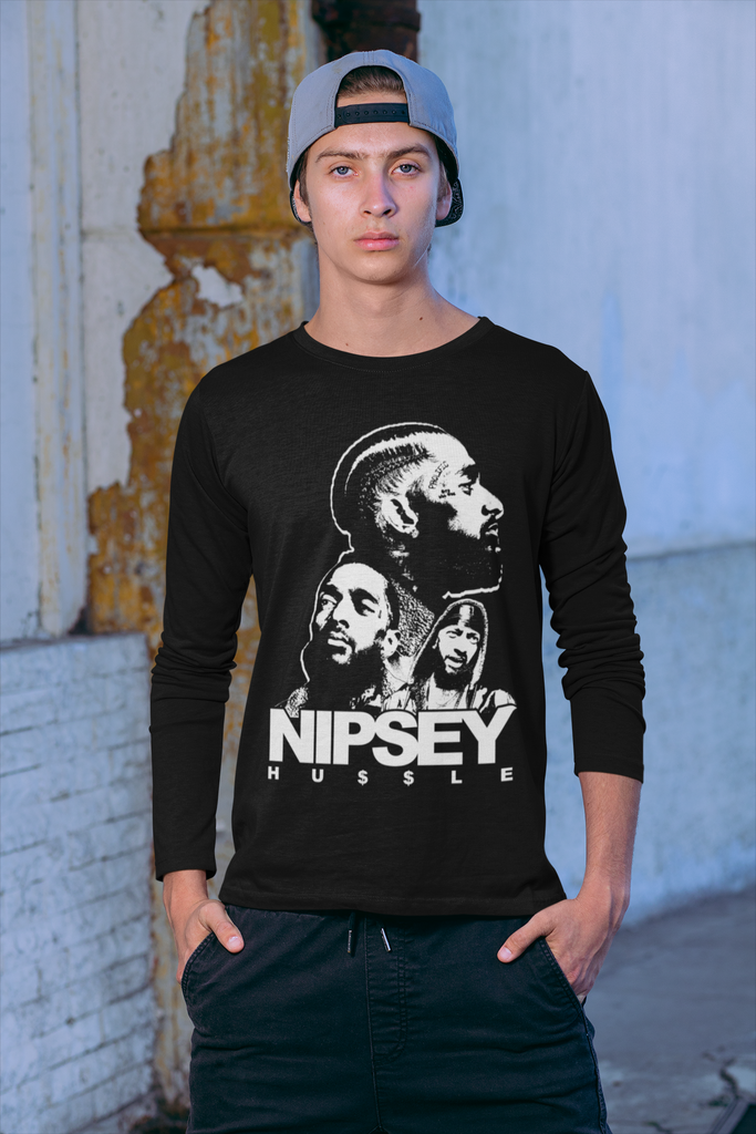 Nipsey Hussle Long Sleeve Tee - 5 Colors Hip Hop Clothing - FREE SHIPPING - Online Shop - One Stop Hip Hop UK