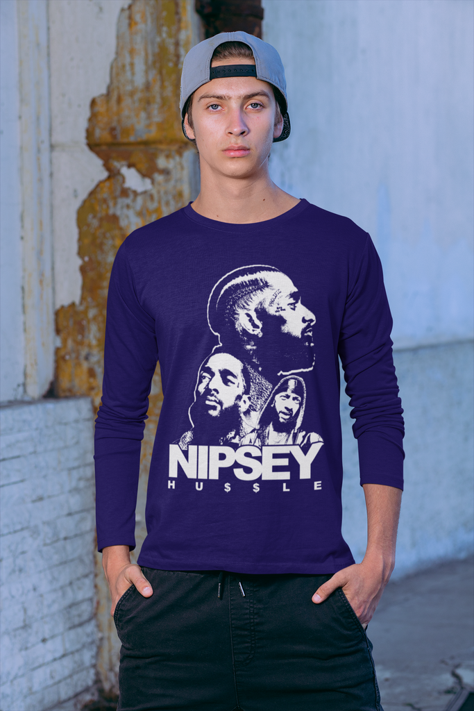 Nipsey Hussle Long Sleeve Tee - 5 Colors Hip Hop Clothing - FREE SHIPPING - Online Shop - One Stop Hip Hop UK