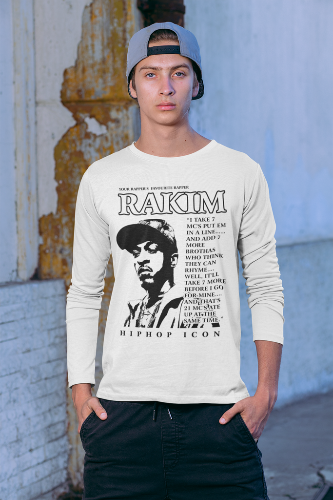 Rakim Old School Hip Hop Long Sleeve Tee- Rapper Tee 5 Colors - Online Store FREE SHIPPING available - One Stop Hip Hop UK