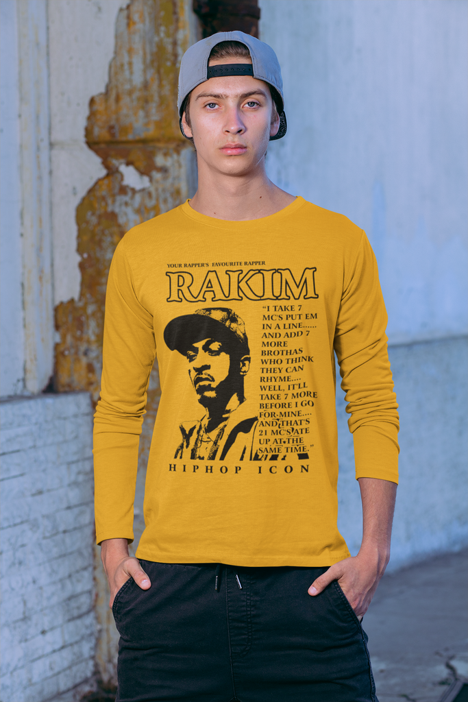 Rakim Old School Hip Hop Long Sleeve Tee- Rapper Tee 5 Colors - Online Store FREE SHIPPING available - One Stop Hip Hop UK
