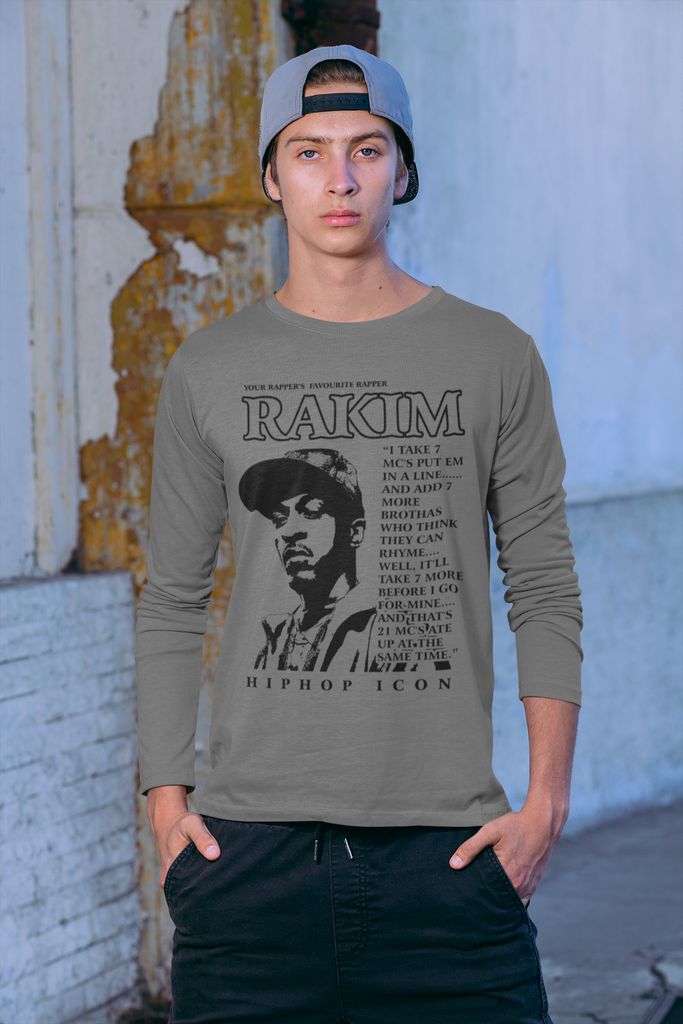 Rakim Old School Hip Hop Long Sleeve Tee- Rapper Tee 5 Colors - Online Store FREE SHIPPING available - One Stop Hip Hop UK