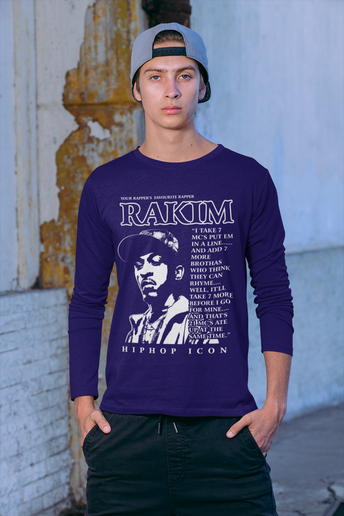 Rakim Old School Hip Hop Long Sleeve Tee- Rapper Tee 5 Colors - Online Store FREE SHIPPING available - One Stop Hip Hop UK