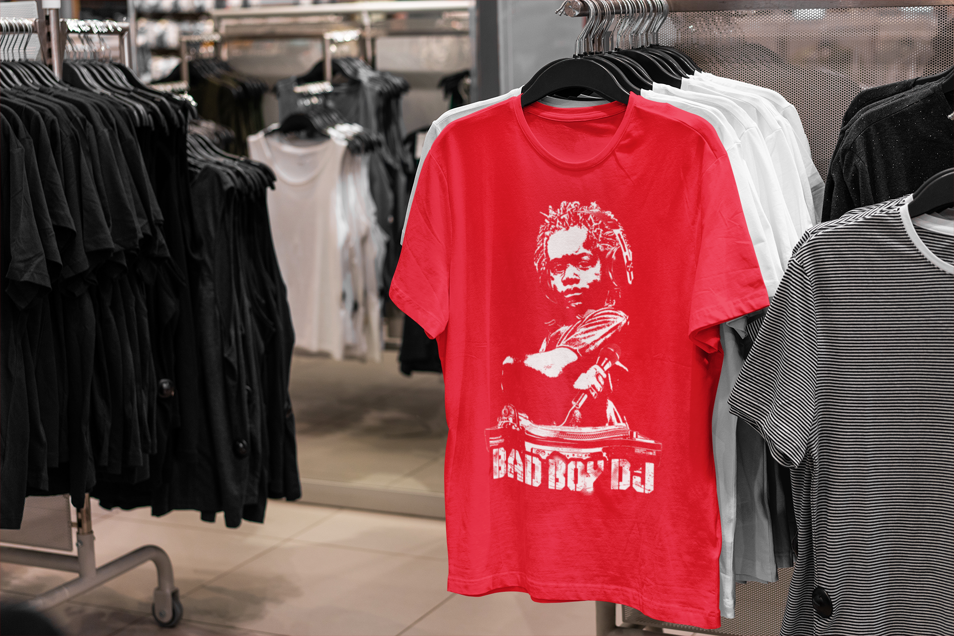 Bad Boy DJ T-Shirt - Short Sleeve Shirt 5 Colors - Urban Streetwear - Online Store - One Stop Hip Hop UK