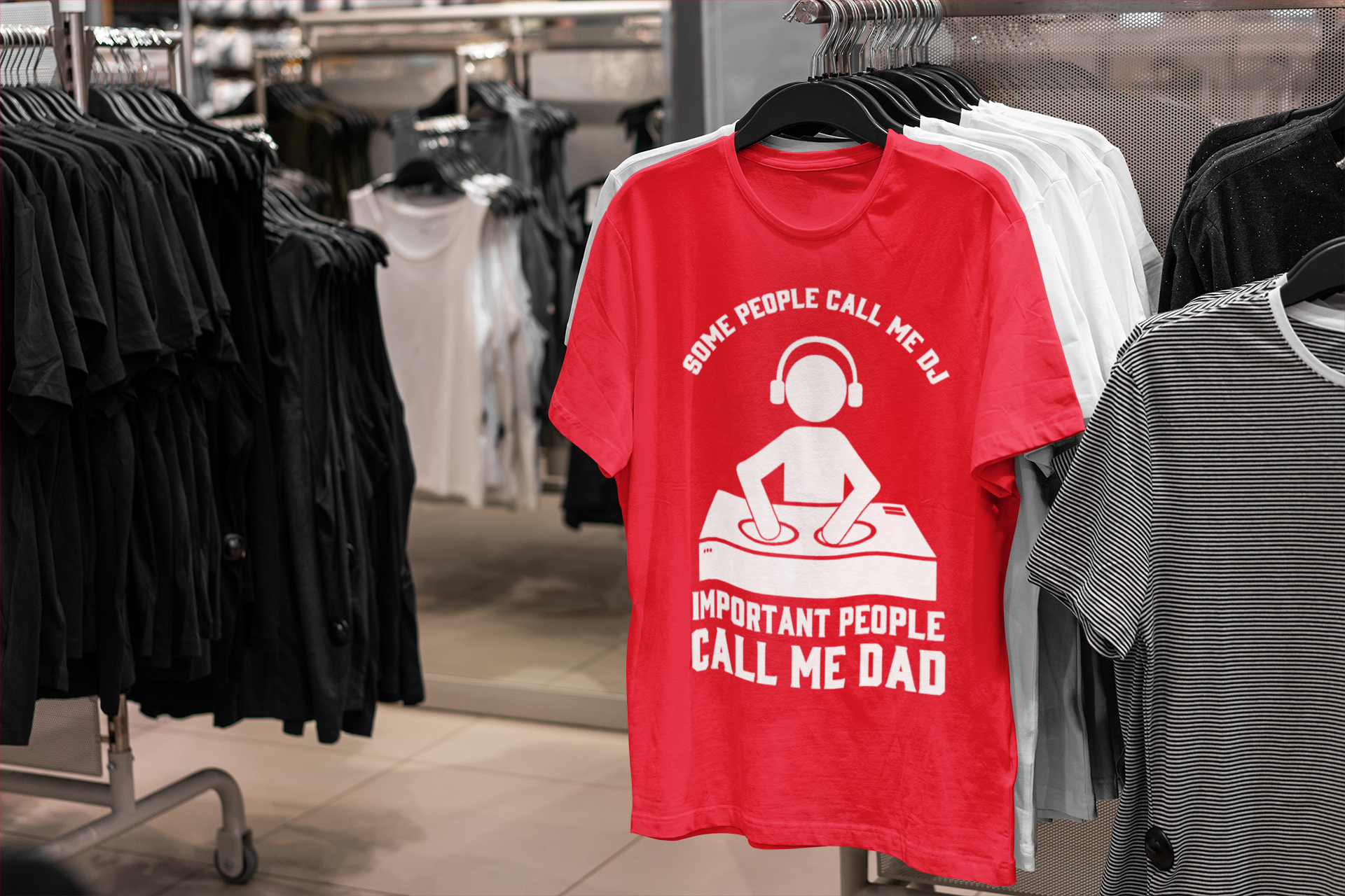 DJ Dad T-Shirt - Short Sleeve Shirt 5 Colors - Urban Streetwear - Online Shop - One Stop Hip Hop UK