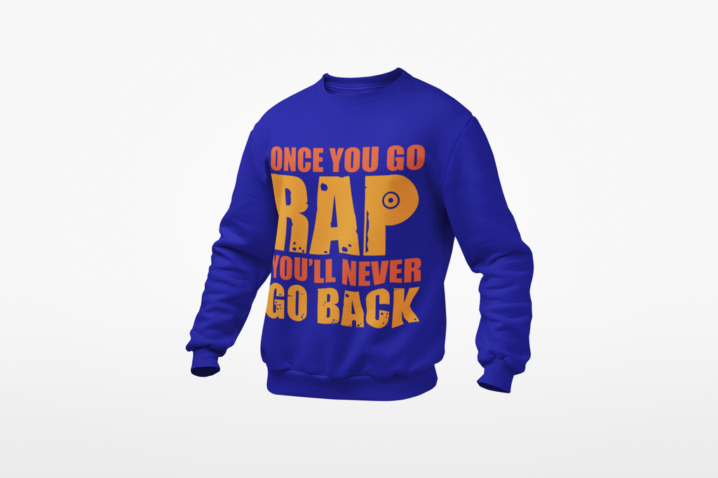 Once You Go Rap - Sweatshirt - Oxford Blue/Black/Fire Red - One Stop Hip Hop UK