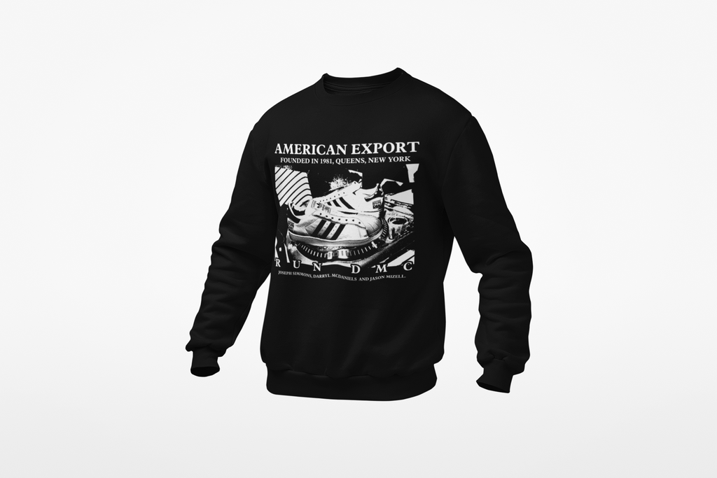 RUN DMC EXPORT - Old School Hip Hop Sweatshirt - Black/Purple/Yellow/Navy - One Stop Hip Hop UK