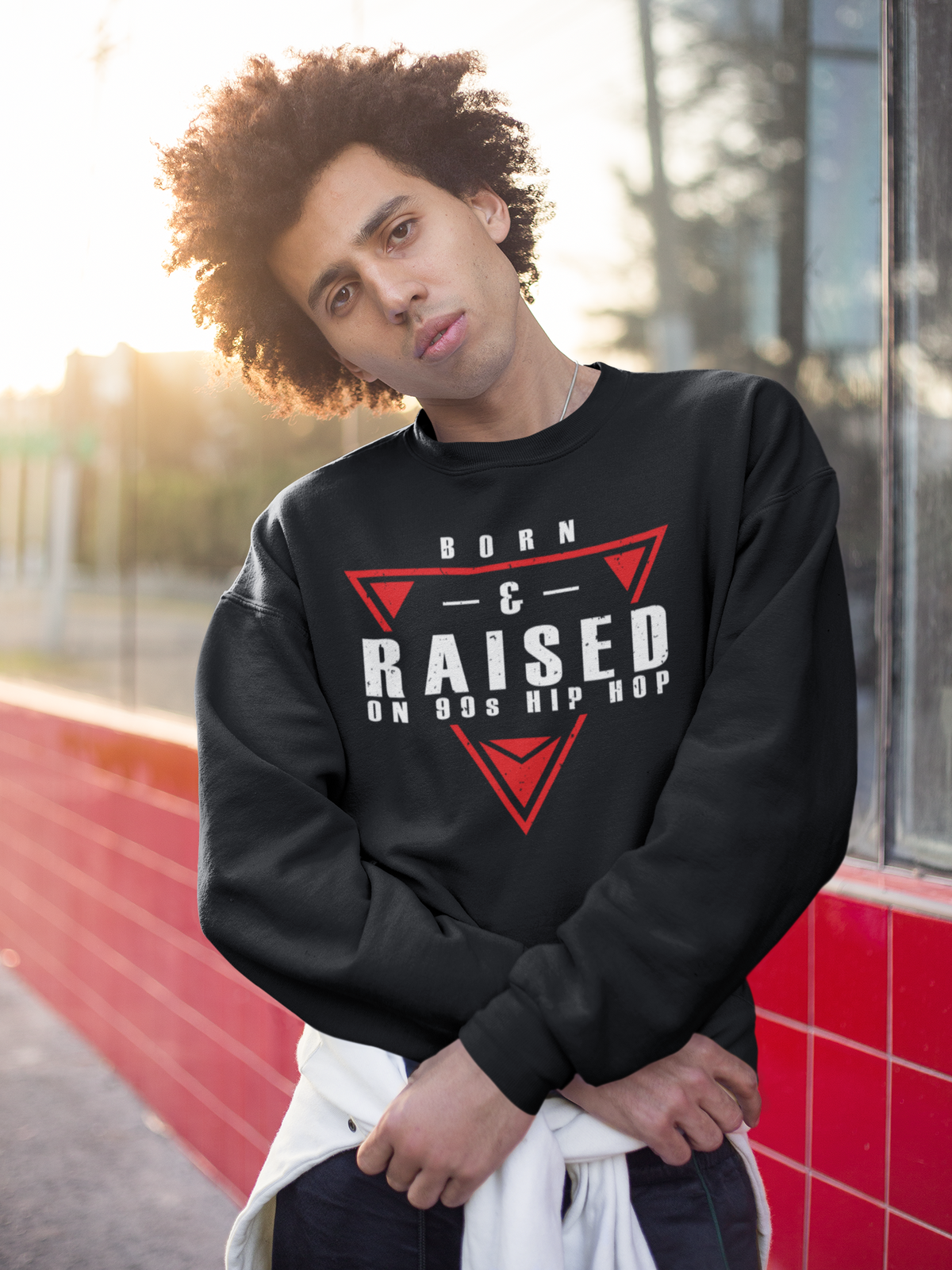 Born & Raised on 90's Hip Hop Sweatshirt - 5 Colors Available #HipHop50th