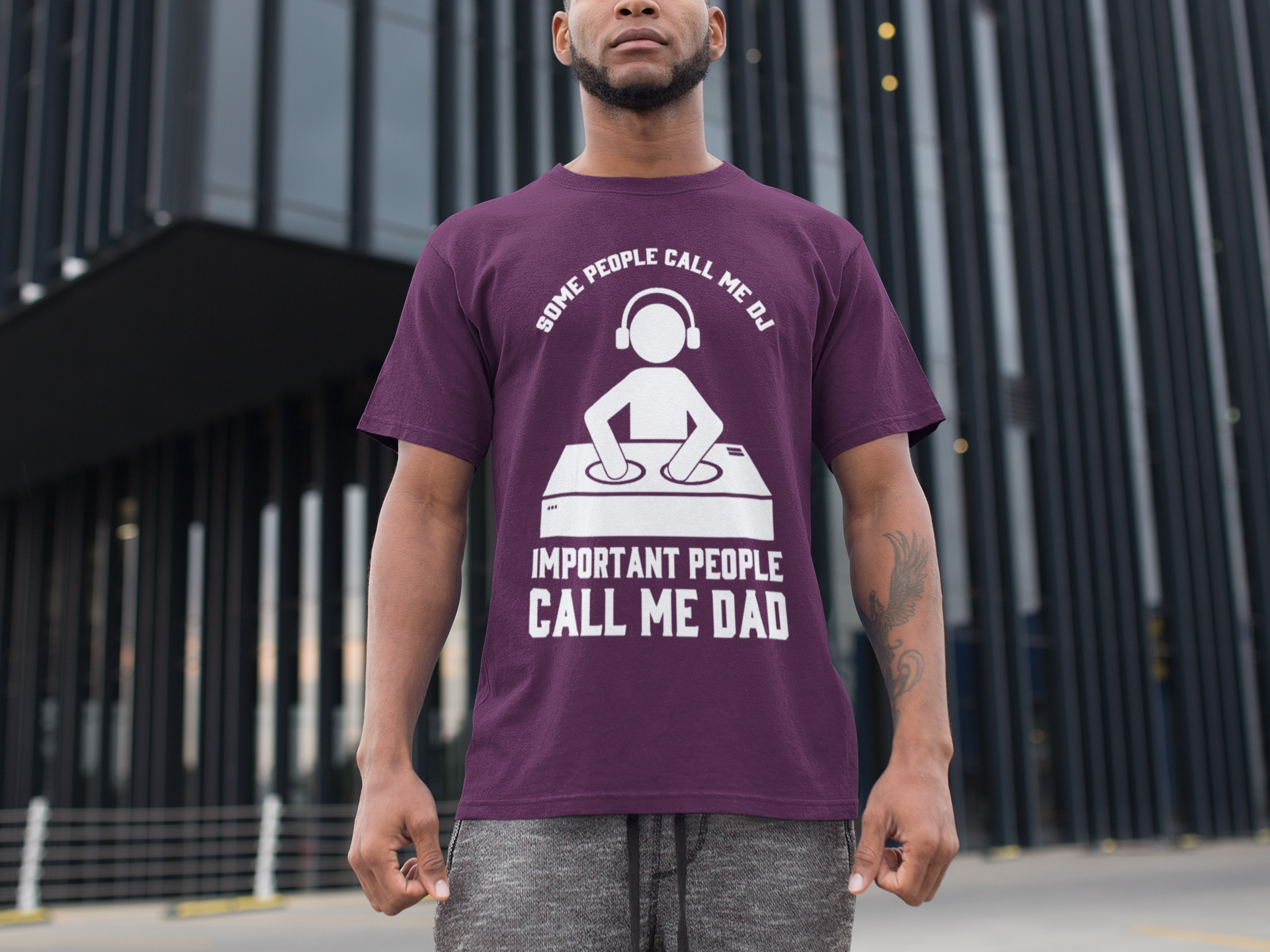 DJ Dad T-Shirt - Short Sleeve Shirt 5 Colors - Urban Streetwear - Online Shop - One Stop Hip Hop UK