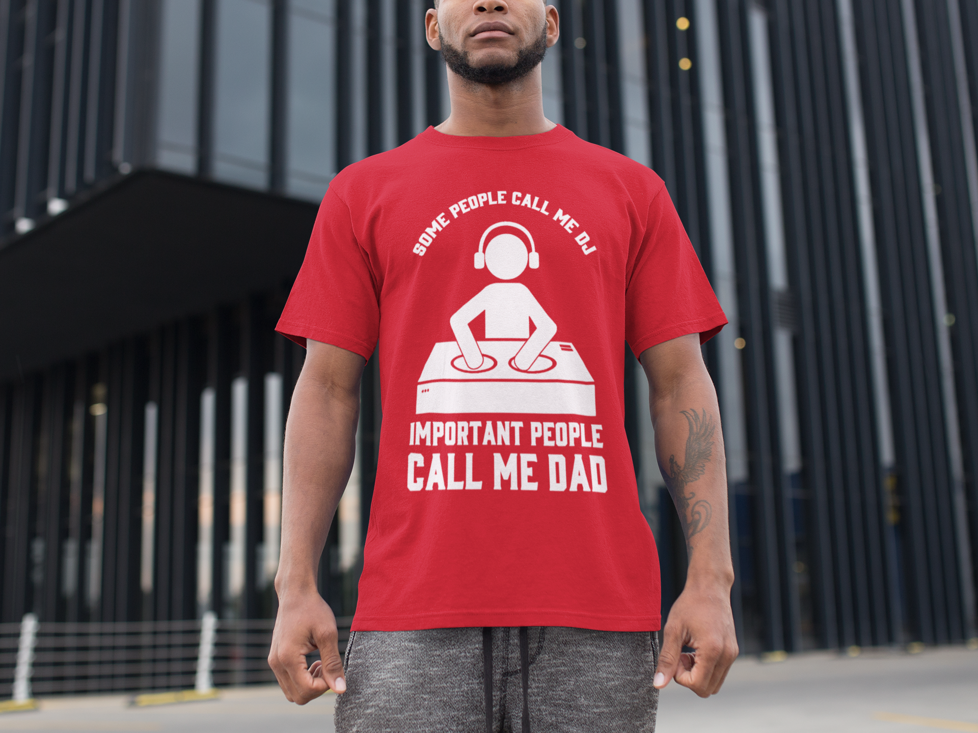DJ Dad T-Shirt - Short Sleeve Shirt 5 Colors - Urban Streetwear - Online Shop - One Stop Hip Hop UK