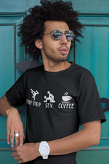 Hip Hop, Sex Coffee - Funny T-Shirt 5 Colors