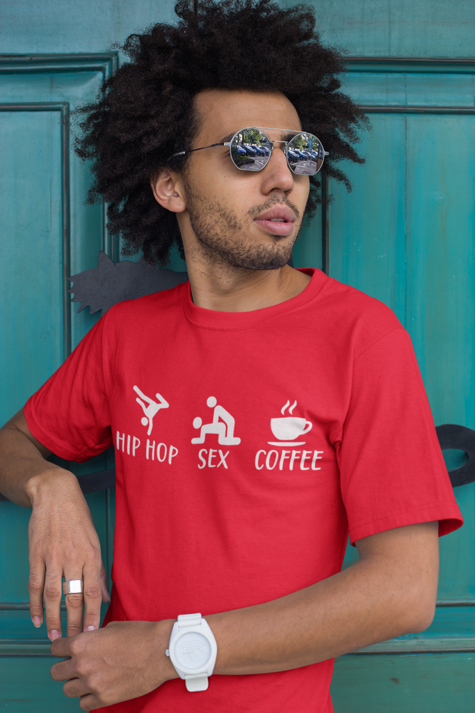Hip Hop, Sex Coffee - Funny T-Shirt 5 Colors - FREE UK & USA Shipping