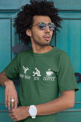 Hip Hop, Sex Coffee - Funny T-Shirt 5 Colors