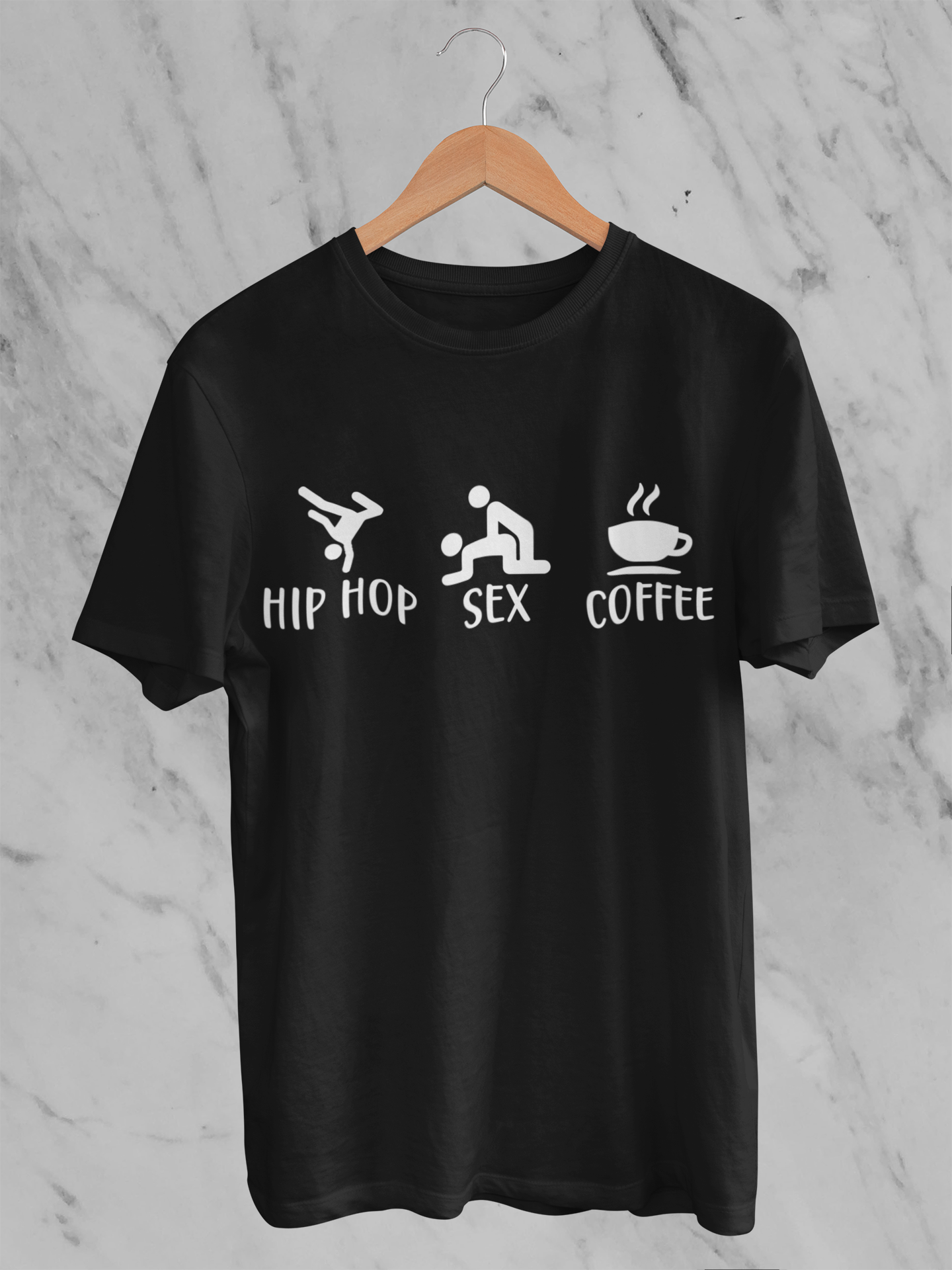 Hip Hop, Sex Coffee - Funny T-Shirt 5 Colors