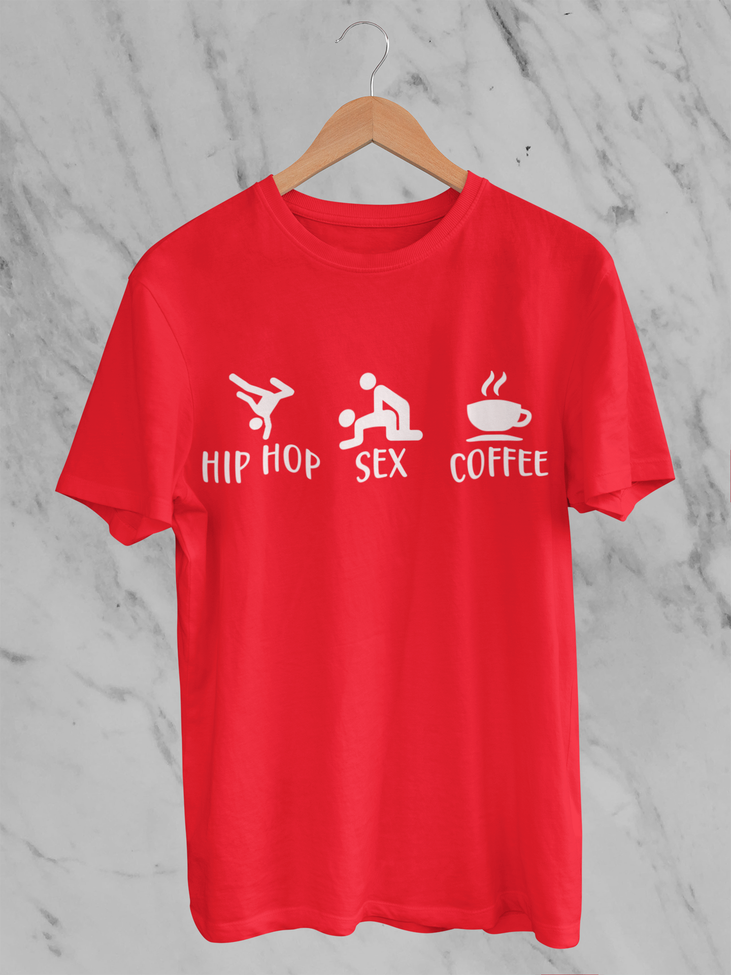 Hip Hop, Sex Coffee - Funny T-Shirt 5 Colors