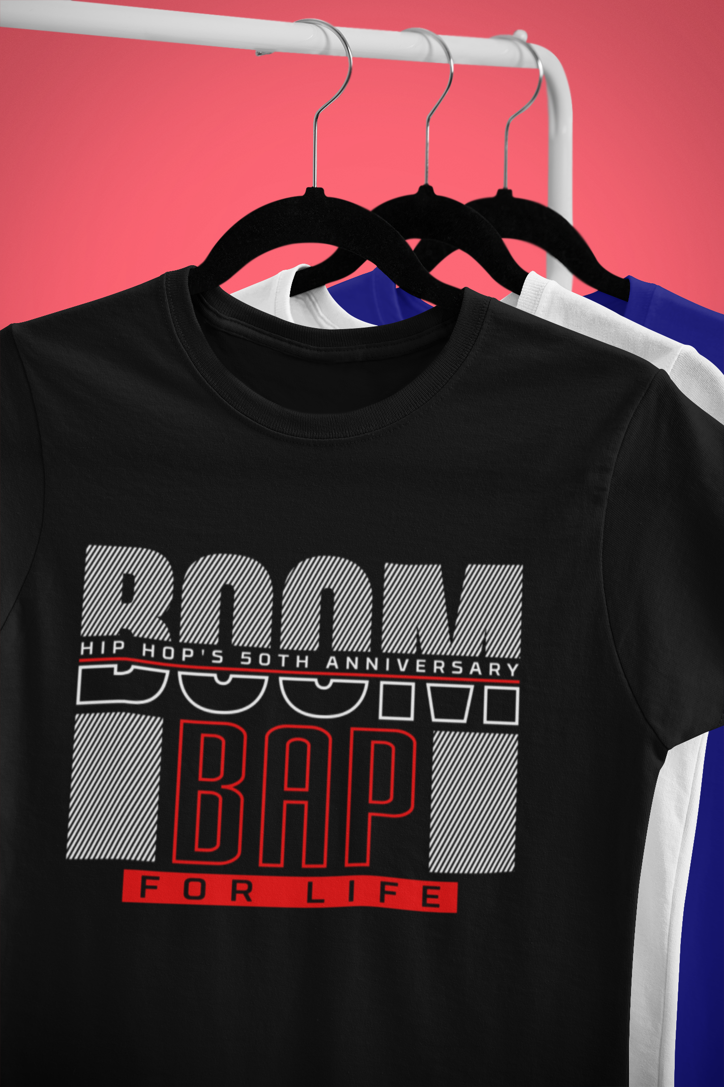 BOOM BAP FOR LIFE -  Hip Hop T-Shirt - 5 Colors  - #HipHop50th