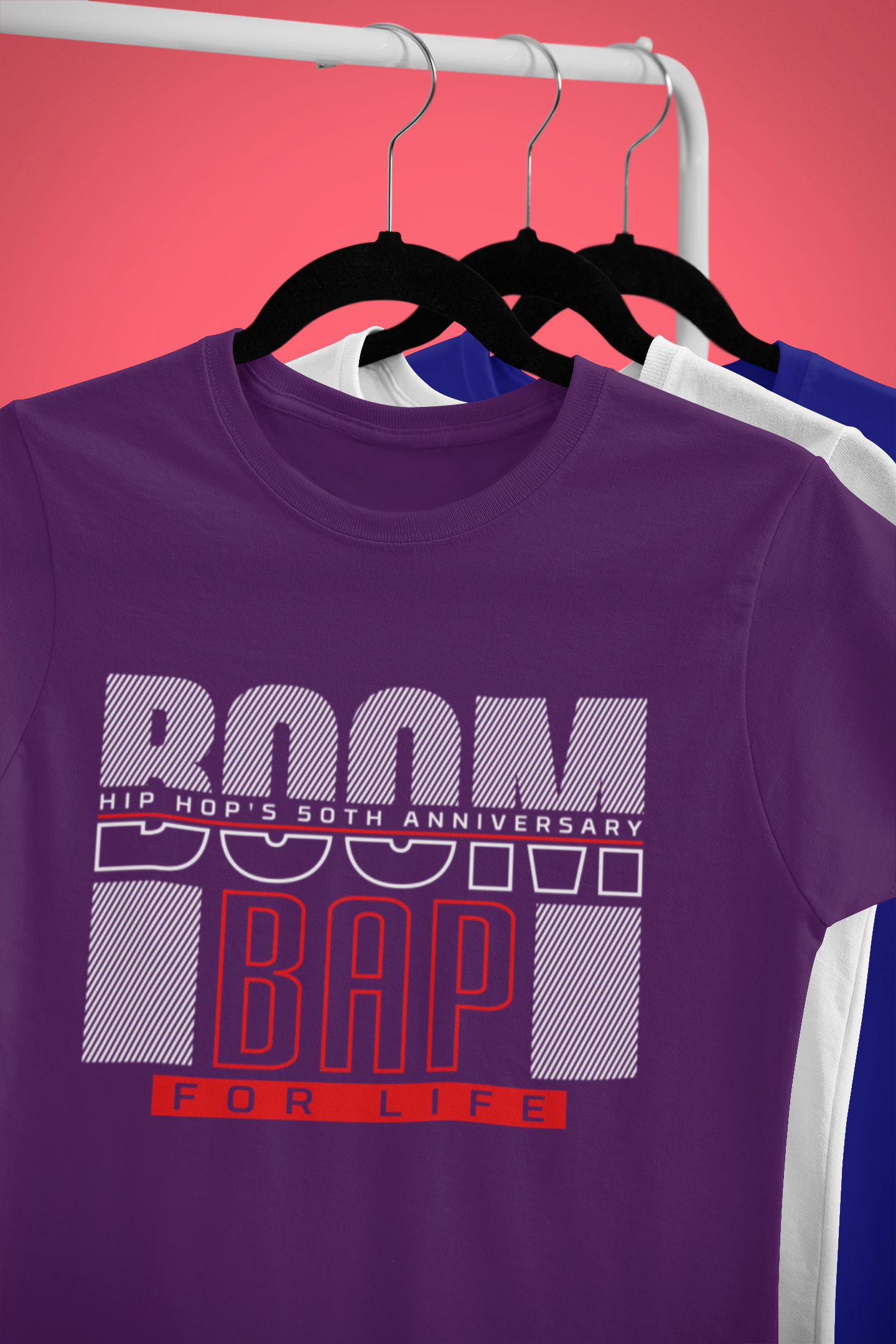BOOM BAP FOR LIFE -  Hip Hop T-Shirt - 5 Colors  - #HipHop50th