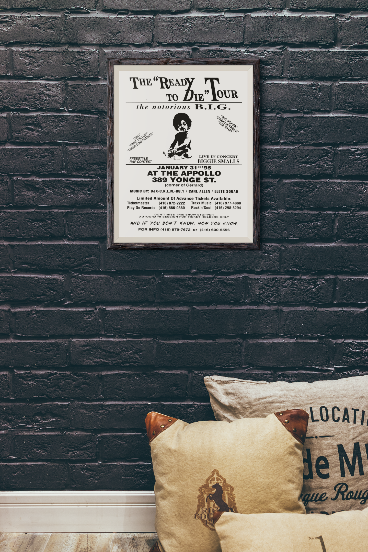 Ready To Die Tour 1995 - Black Frame - Wall Art - One Stop Hip Hop UK