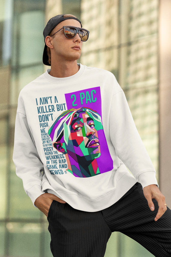 2 PAC Long Sleeve Sweatshirt - 5 Colors - FREE Shipping