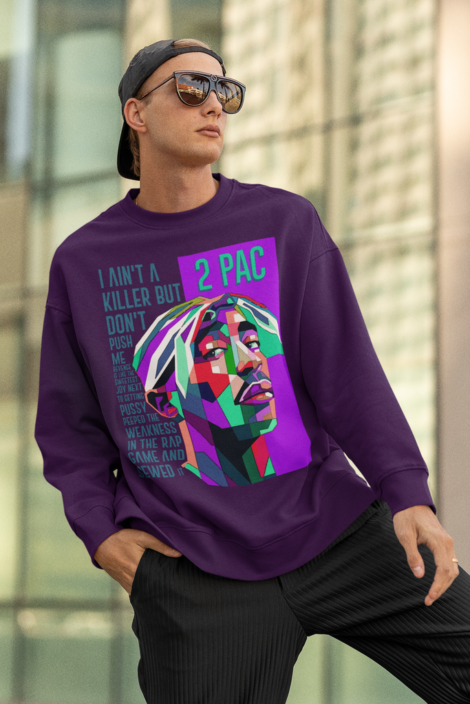 2 PAC Long Sleeve Sweatshirt - 5 Colors - FREE Shipping