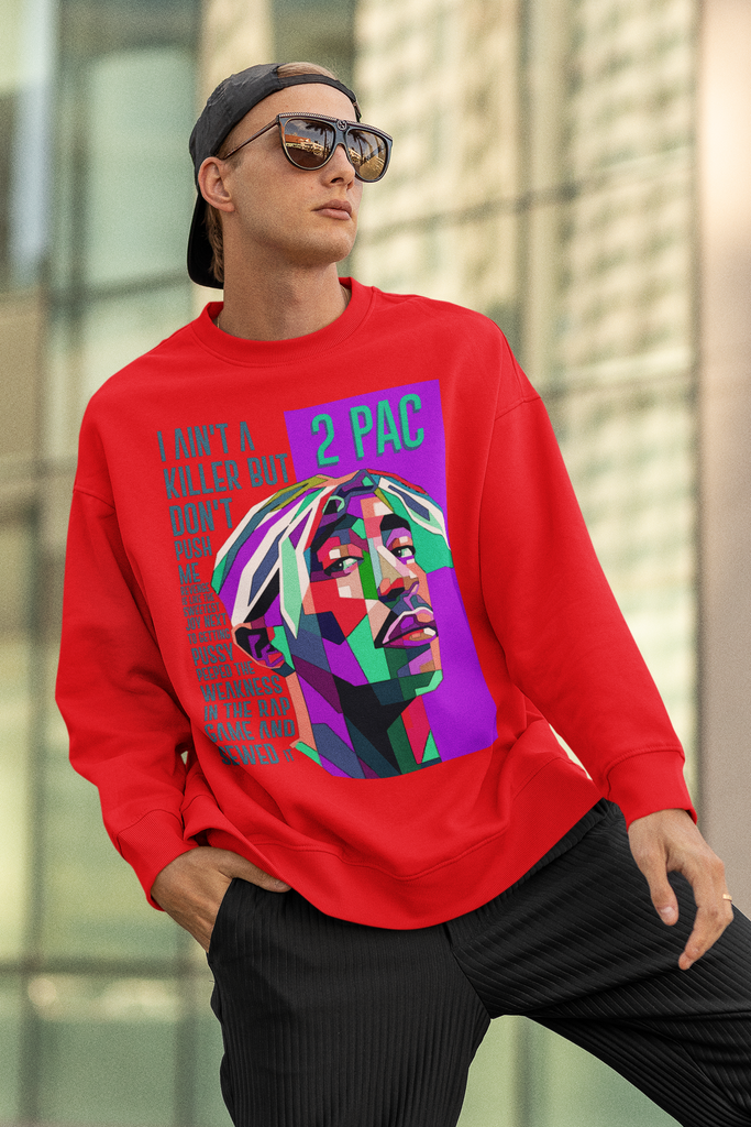 2 PAC Long Sleeve Sweatshirt - 5 Colors - FREE Shipping